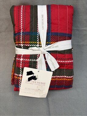 NWT Levtex home holiday collection set of two euro shams Spencer plaid
